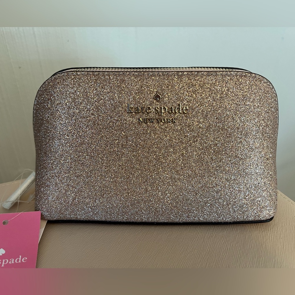 Kate Spade rose gold cosmetic pouch